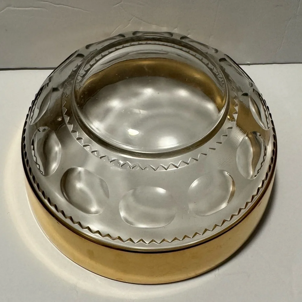 Vintage Kings Crown Thumbprint Large Serving Bowl With Wide Gold Band